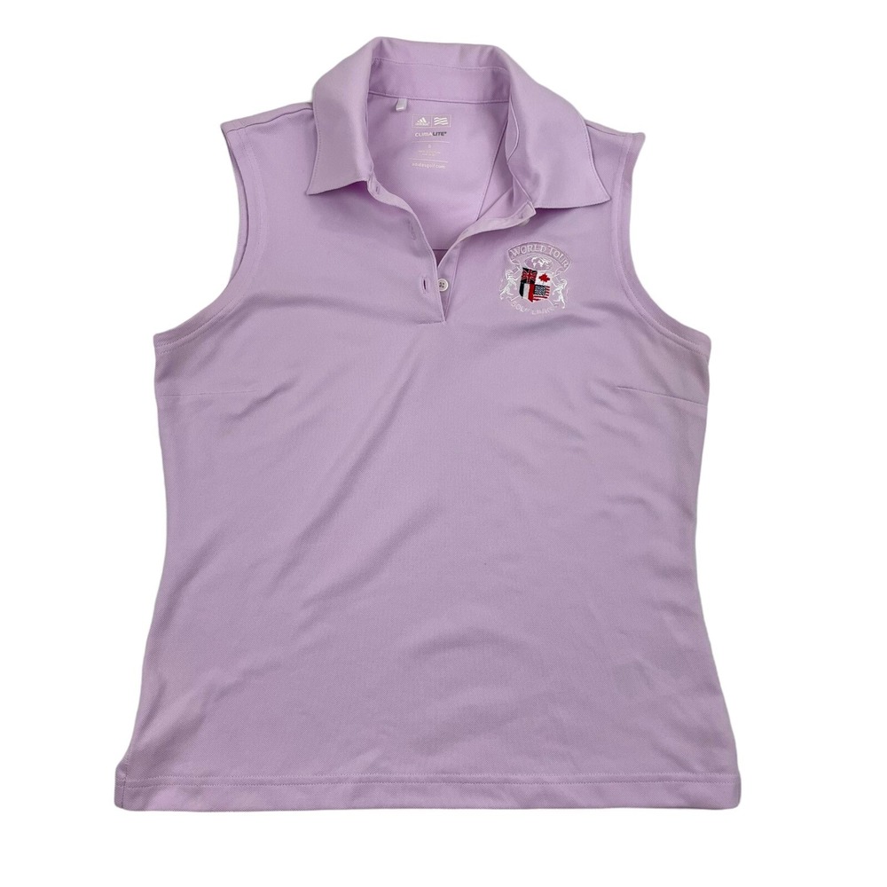 ADIDAS GOLF Climalite WORLD TOUR GOLF LINKS Sleeveless Polo Shirt Collared Sz S
